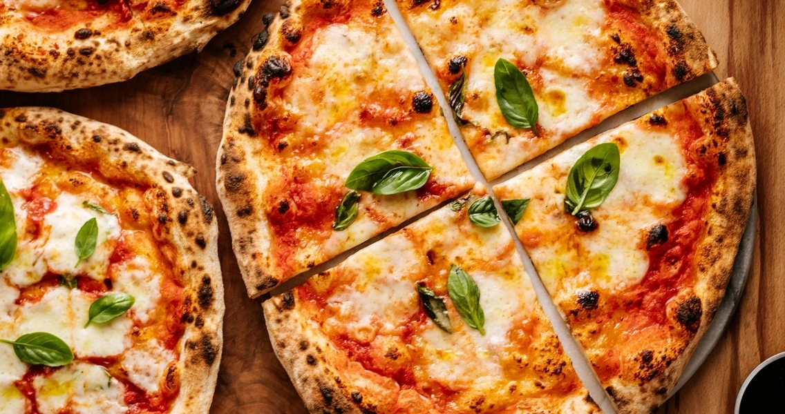 Fresh Folks pizzas with airy crusts, mozzarella and basil